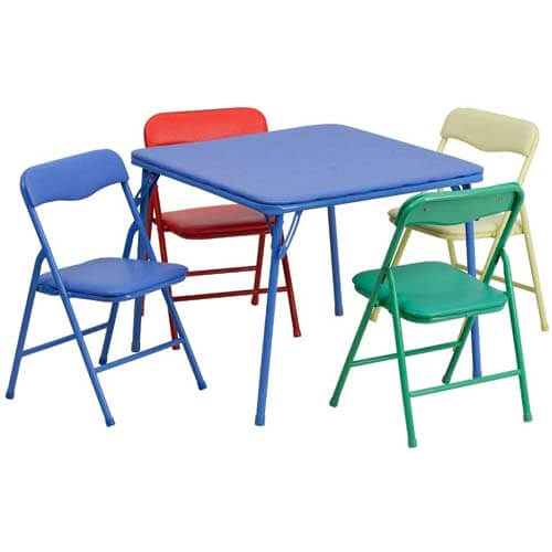 Flash Furniture Kids Colorful 5-Piece Folding Table and Chair Set - Best Kids Table and Chair Sets