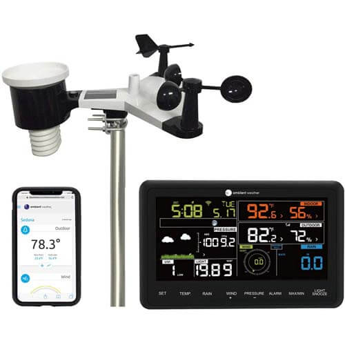 Ambient Weather WS-29029 Smart Wi-Fi Weather Station With Remote Monitoring and Alerts, Home Weather Station