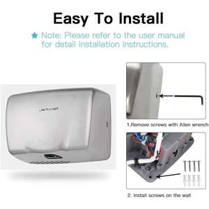 JETWELL 2Pack High Speed Commercial Automatic Hand Dryer