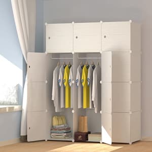 JOISCOPE MEGAFUTURE Wooden Pattern Portable Wardrobe Closet