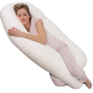 Leachco Back 'N Belly Contoured Body Pillow, Ivory