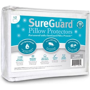 2 Standard Size SureGuard Pillow Protectors