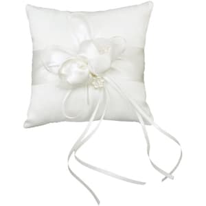 White Wedding Ring Pillow