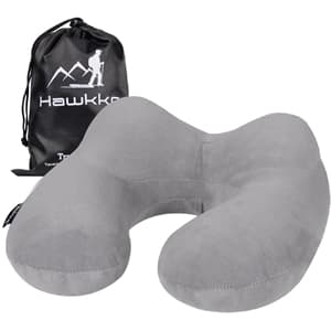 Hawkko Inflatable Travel Pillow (Silvery Grey)